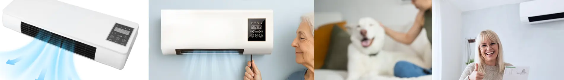 Person staying cool with a portable air conditioner at home