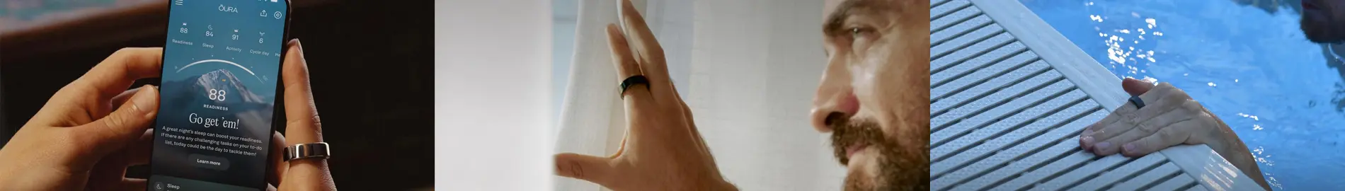 Person checking health stats on a smart ring and phone